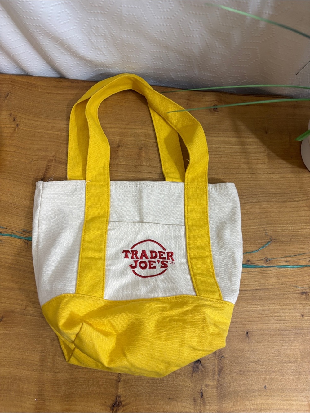 trader joes mini tote bag yellow